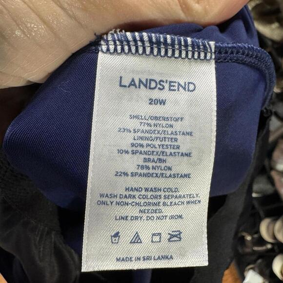 Lands' End swimsuit 20w navy blue one piece swim beach plus size cruise vacation - Picture 2 of 4